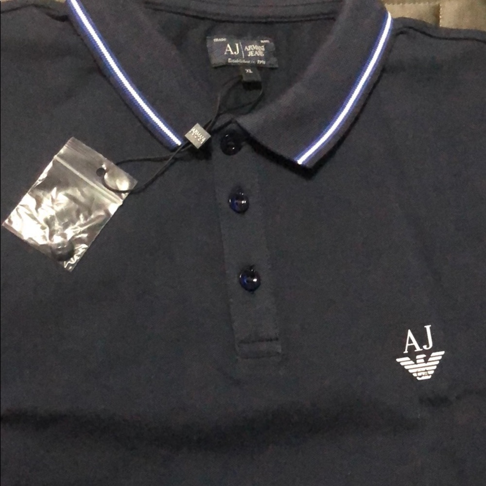 Armani Jeans Brand New Navy Polo. Size XL